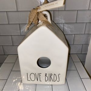 Rae Dunn LOVE BIRDS Birdhouse with Bird Icons